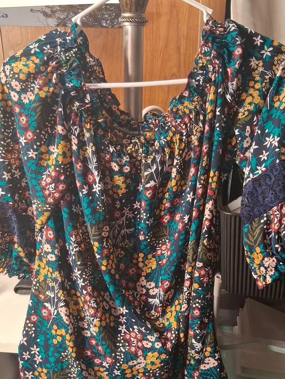 Floral Off-Shoulder Blouse in Multi-Color